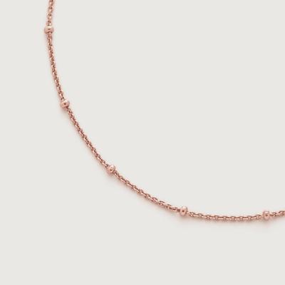 Rose Gold Beaded Chain Necklace 16-18'