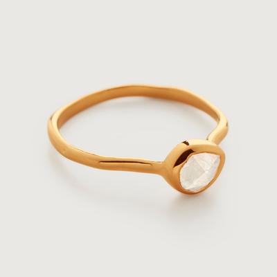 Gold Siren Gemstone Small Ring Moonstone