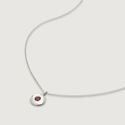 Sterling Silver January Birthstone Chain Necklace Red Garnet