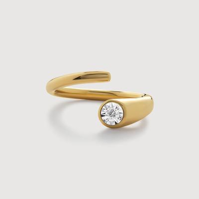 Gold Solitaire Diamond Wrap Ring Lab Grown Diamond