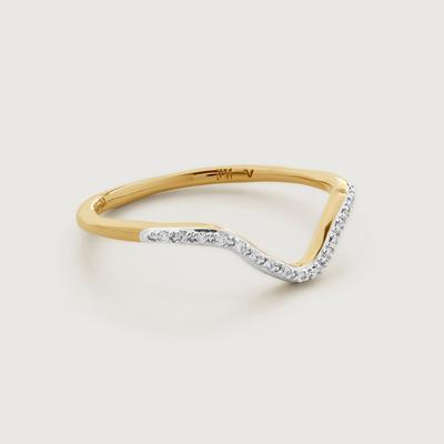 Gold Riva Diamond Wishbone Ring Diamond