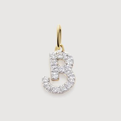 Gold Diamond Initial B Pendant Lab Grown Diamond