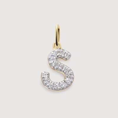 Gold Diamond Initial S Pendant Lab Grown Diamond