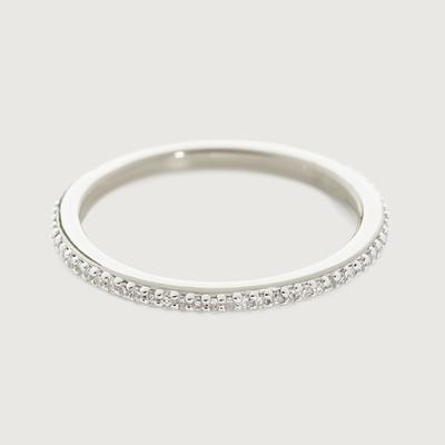Skinny Diamond Eternity Ring, Sterling Silver