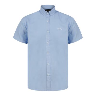 Shirts Tiberius Short Sleeve Oxford Cotton Shirt in Light Blue / L - Tokyo Laundry