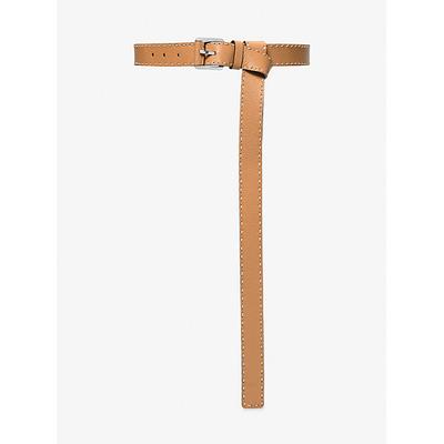 Michael Kors Jodi Hand-Stitched Leather Belt Brown M