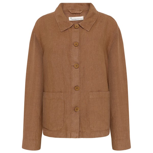 KnowledgeCotton Apparel - Women's Regular Linen Overshirt - Freizeitjacke Gr XL braun