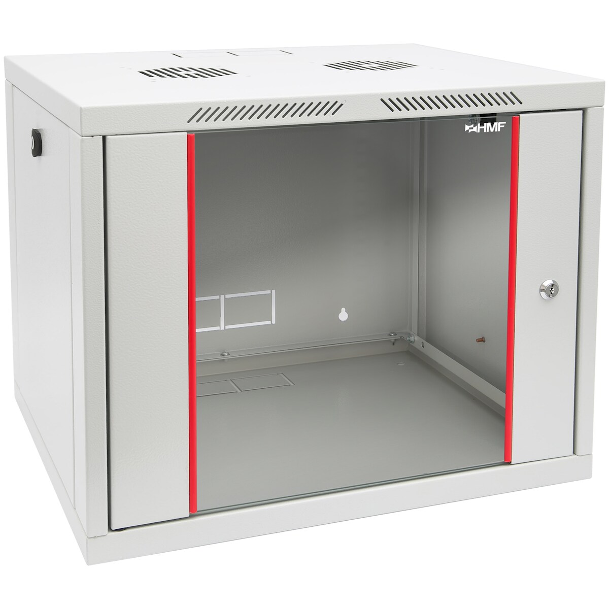 HMF 66409-07 Serverschrank 19 Zoll, 9 HE, 55 x 45 x 46 cm, voll montiert, Lichtgrau Image