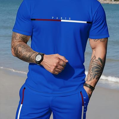 TEMU 3d Printed Short Sleeve Shorts Set Fashion Jogging Sportswear Personalized Men's Clothing