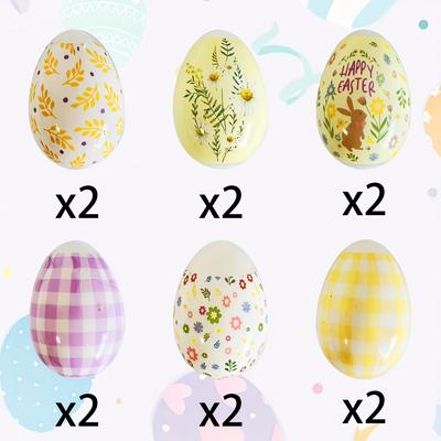 TEMU 12pcs Easter Hanging Eggs Colorful Easter Eggs Hand Painted Hanging Ornamentsfor Easter Hunt Kids Basket Stuffers Fillers Party Supplies Image