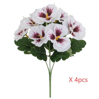 TEMU 4pcs Artificial Flowers, Plastic Floral Arrangements For Home Decor, Tabletop Display, Christmas, Halloween, Easter, Day, Father's Day - No Container, No Electricity Needed Image