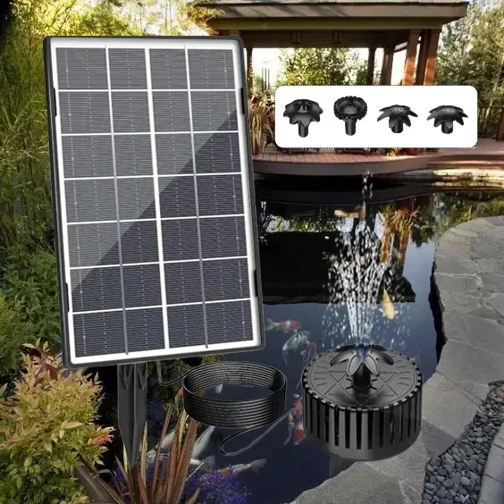 3,5 W Solar-Brunnenpumpe, Solarbrunnen-Vogelbadpumpe mit Düse, geeignet für Garten, Teich, Schwimmbad-Außendekoration