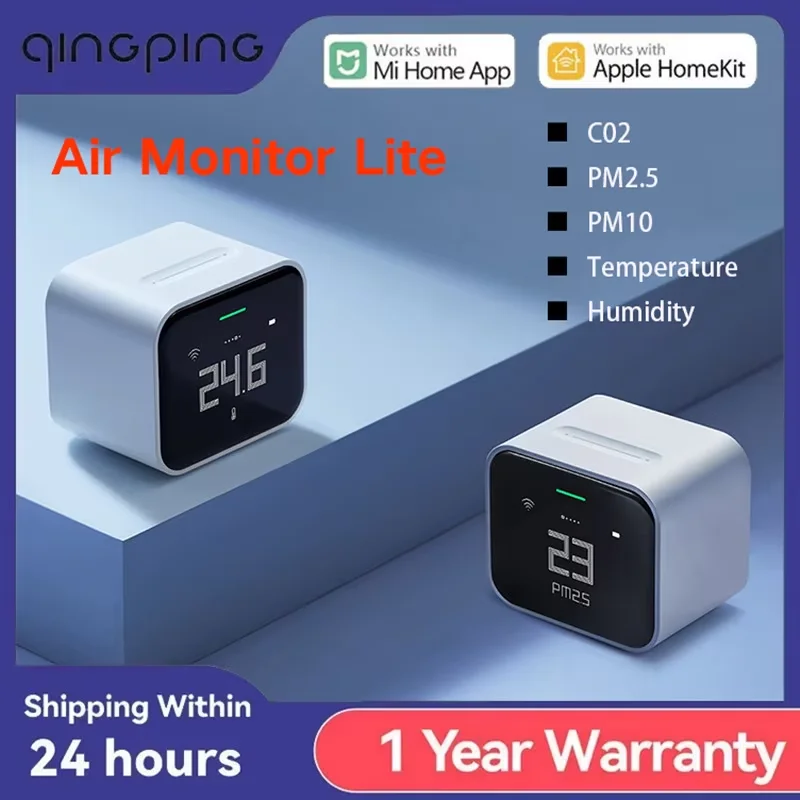 Original Qingping Luft Detektor Lite CO2 PM2,5 PM10 Temperatur Feuchtigkeit Monitor Touchscreen Arbeit Mit Mihome APP Apple HomeKit Image