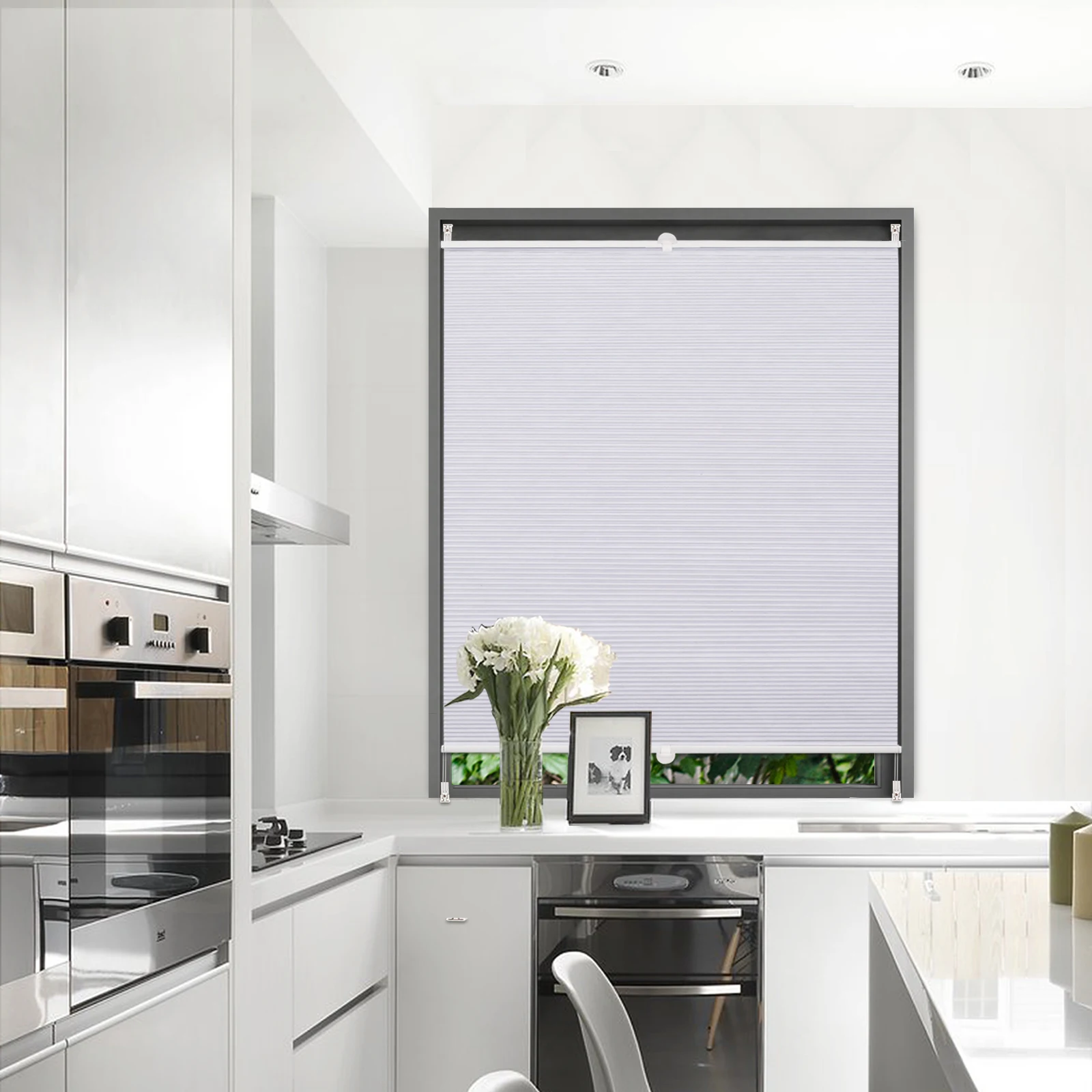 Doppel Plissee Waben Plissee Blind ohne Bohren mit Clamp Unterstützt Opaque Sonnenschutz Blackout für Fenster Tür
