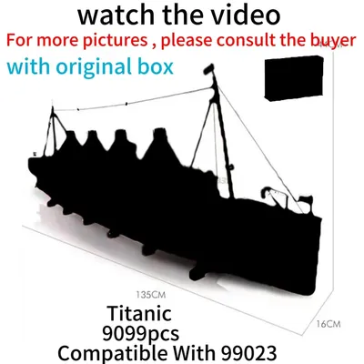 1881 9090 Stück Film Titanic großes Kreuzfahrt schiff Schiff Modellbau steine Ziegel DIY Spielzeug Kinder Jungen Geschenke Image