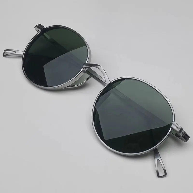 Reines Titan Retro Runde Polarisierte Sonnenbrille für Männer Vintage Outdoor UV400 Sonnenbrille Frauen Japanische Marke Design Sonnenbrille Image