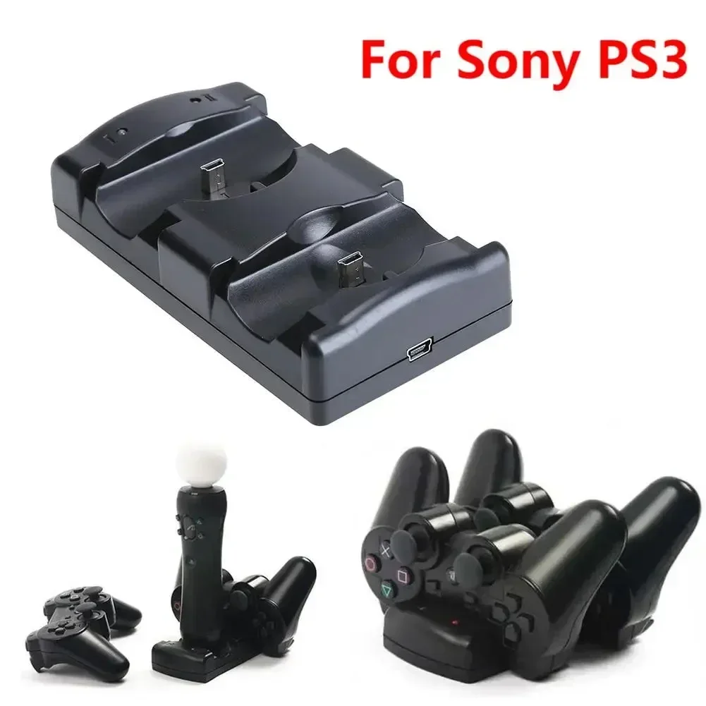 USB-Schnellladestation, vertikale Ladestation für PS3/PS3-Move-Controller, Dual-Ladestation für Sony Playstation 3-Gamepad