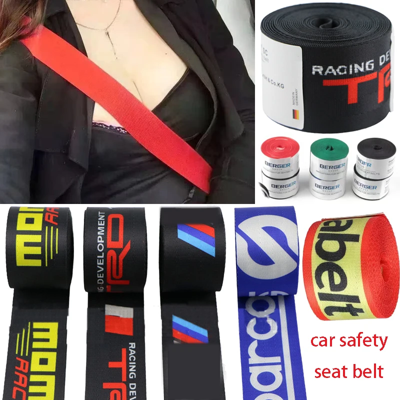 2pc/4pc ceinture de sécurité de voiture colorée ceinture de tour universelle ceinture de sécurité d