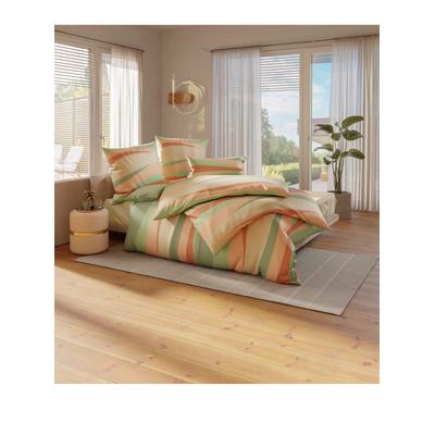 Bettwäsche Gr. 5, orange (reseda, apricot, bedruckt), B/L: 135cm x 200cm, 1, 1, Mako-Satin, B/L: 40cm x 80cm, Mako-Satin, 100% Baumwolle, Bettwäsche Image