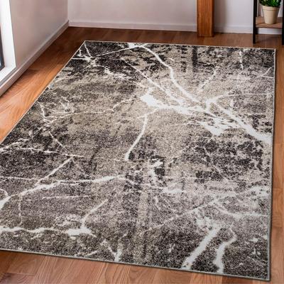 Teppich MY HOME "Manrik" Gr. 31, beige (sand), B:280cm H:9mm L:380cm, Kunstfaser, Teppiche, mit besonders weichem Flor, Kurzflor, modernes Marmor-Design Image
