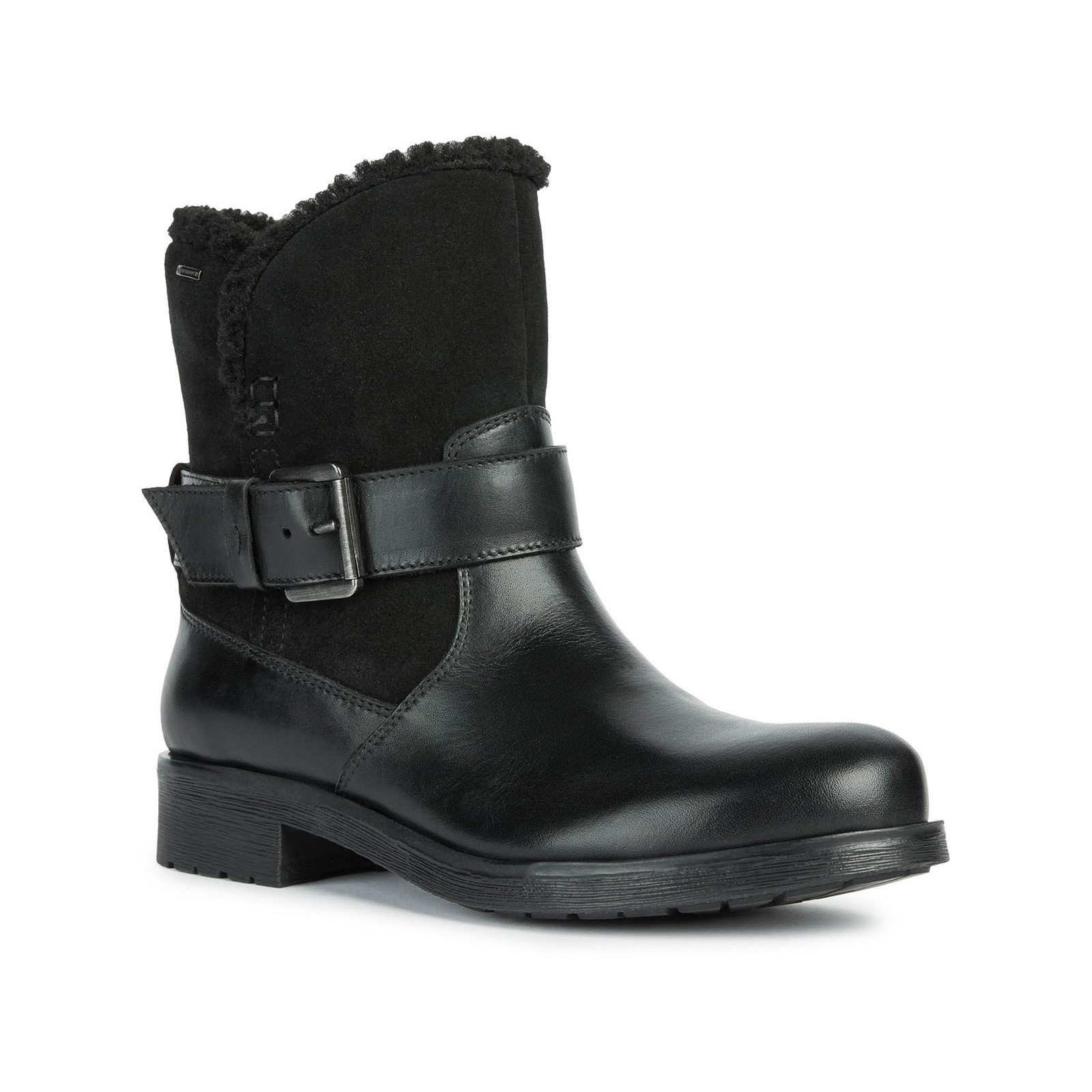 Geox D Rawelle B ABX A Rindsleder Damenstiefel In Schwarz Image