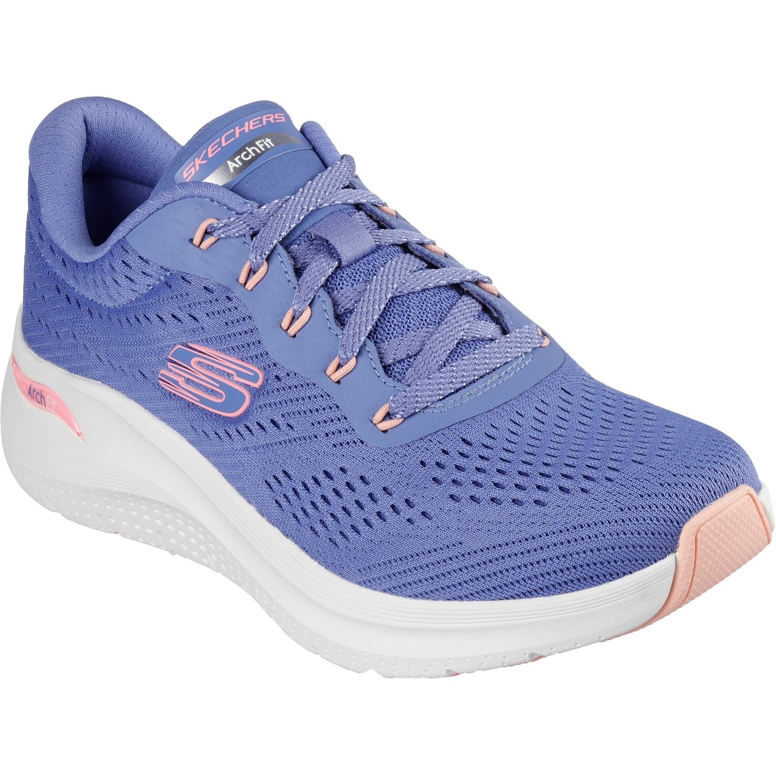 Skechers Arch Fit 2.0 Big League Damen Textil Sneaker In Blau/Rosa