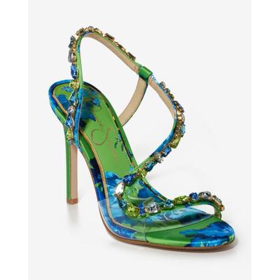 Boston Proper - Print Embellished Strap Heel Green - 7.5