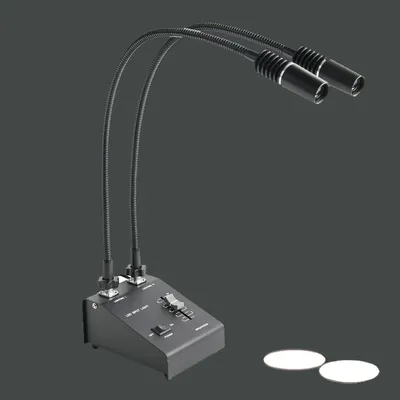 Stereo Microscope LED Double Gooseneck Light Cold Facula Fiber Optic Adjustable Illuminator Lamp