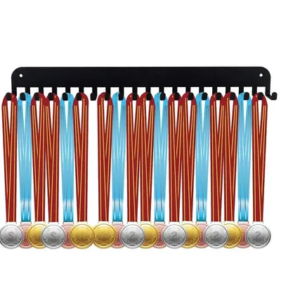 20 Hooks Sports Football Medal Display Metal Rack Hanger Holder Organizer Volleyball Basketball For
