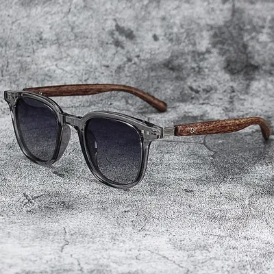 Trendy Retro Wood Grain Sunglasses for Women and Men New Square Frame Sun Glasses UV Protection