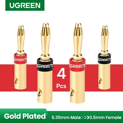 Ugreen 4pcs Speaker Cable Banana Connector Screw Jack Plug Adapter for Speaker Wire Amplifier Audio