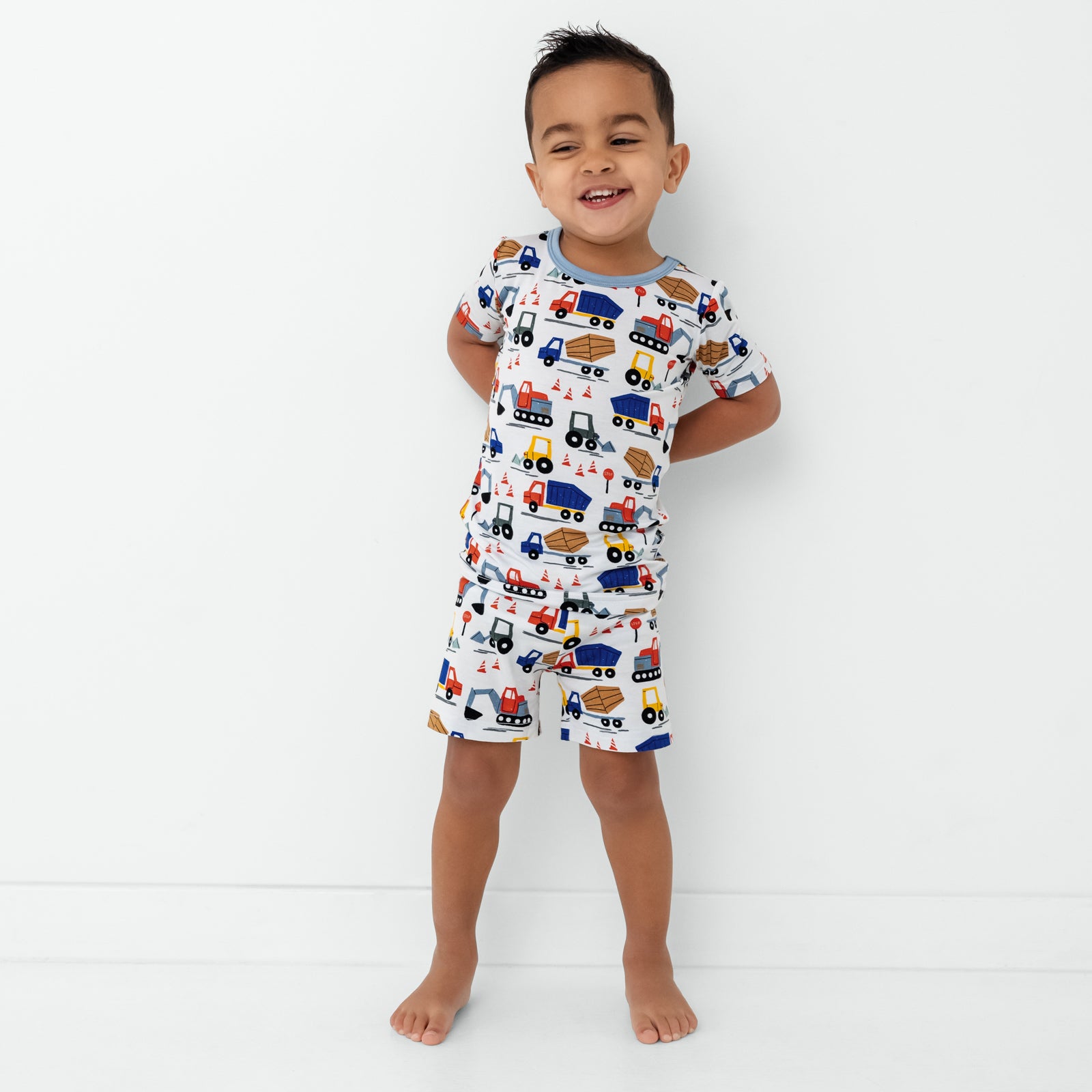 Construction Two-Piece Short Sleeve & Shorts Pajama Set - 18-24 months