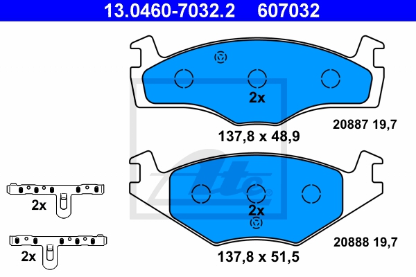 ATE Bremsensatz, Scheibenbremse 142042714 Vorderachse voll 239mm 12mm für VAG SEAT