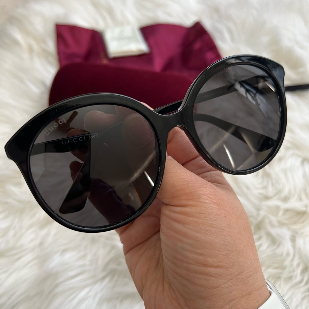 Gucci Accessories | Gucci Round Sunglasses Gg0257s 001 Black/Gold 59 19-145 | Color: Black/Gold | Size: Os