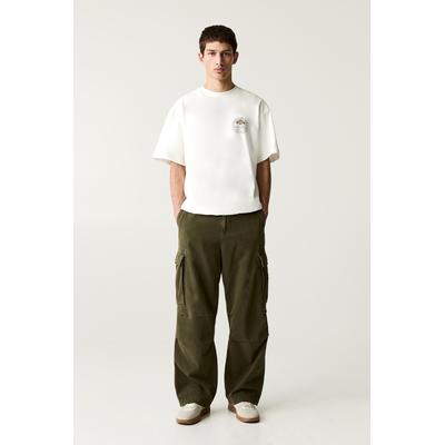 Washed Cargo Baggy Trousers