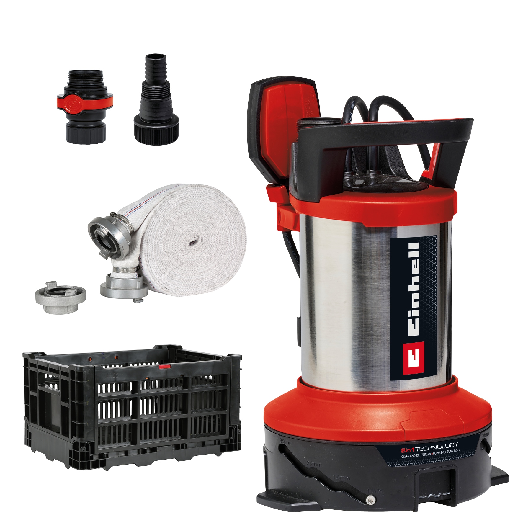 Schmutzwasserpumpe EINHELL "Flutset, »GE-DP 7535 N LL ECO«", schwarz (schwarz, rot), B:24cm H:42cm L:24,5cm, Pumpen Image