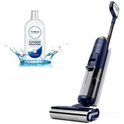 TINECO Nass-Trocken-Sauger "Floor One S6 Flashdry PET, 70 Grad Heißluft-Trocknung, 35 Min Akku", blau (dunkelblau, schwarz), B:26cm H:26,5cm T:111cm, Nass-Trocken-Sauger, Trockensaugen, automatische Anpassung der Saugleistung, Tierhaarfilter