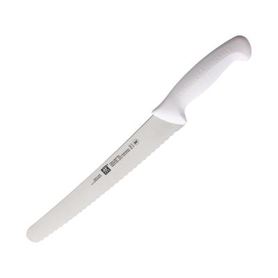 HENCKELS ZWILLING Twin Master Bread Knife 15in Overall 10in Satin Finish Serrated Stainless Blade White Plastic Handle 32310-254