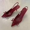 Bogen Spitz High Heels Sandalen Frauen Marke Designer Schuhe Mode Dias Sexy Slingback Schuhe Elegante Pumps Weibliche