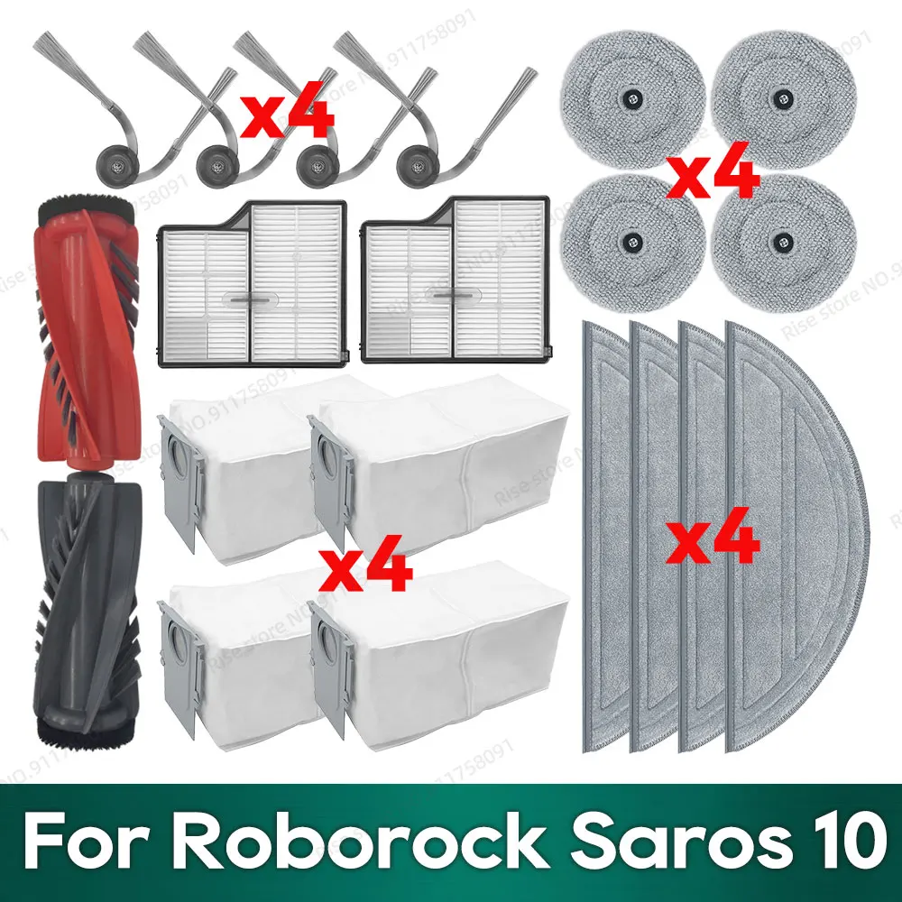 Kompatibel mit Roborock Saros 10, Zubehör, Hauptseitenbürste, Hepa-Filter, Staubbeutel, Mopp Image