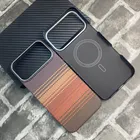 Per Magsafe Custodia magnetica per iPhone 17 Pro Max Vera fibra di carbonio Colore fibra aramidica Cover per iPhone 17 Pro/17pro max Custodia capa