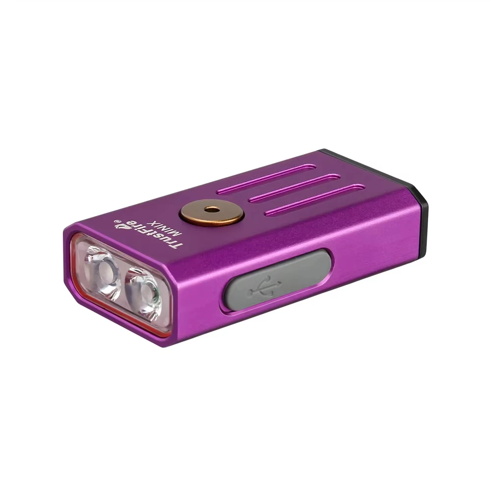 Trustfire MINIX Torcia Portachiavi Mini Luce 320 Lumen Torcia Tascabile Lampada UV EDC Luce Rossa USB Ricaricabile Batteria incorporata