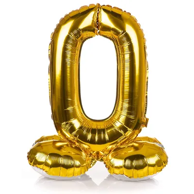 Folienballon 0, stehend, gold Image