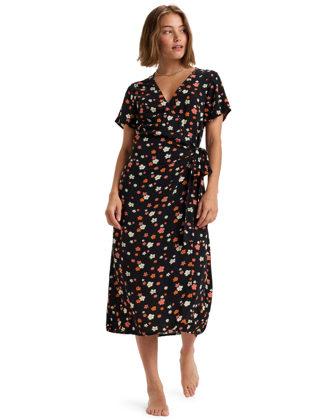 Maxikleid ROXY "Indigo Sand", Damen, Gr. L, US-Größen, grau (anthrazit sunny days), 100% Viskose, Kleider Maxikleid