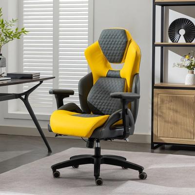 Shaquille O'neal Sciron Big & Tall Ergonomic High-Back Vegan Leather Executive Gaming Office Chair, Gray/yellow