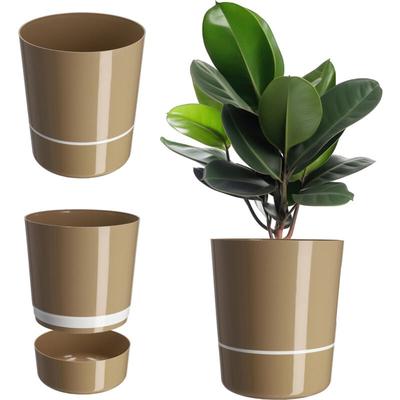 Kadax - Blumentopf, aus Kunststoff, rund, 25 cm, Beige Image