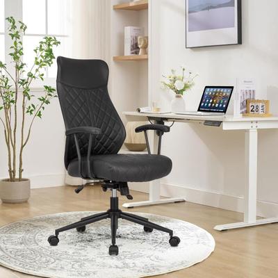 UEV Bürostuhl aus Kunstleder,Drehstuhl mit Rollen,Gaming Stuhl mit hoher Image