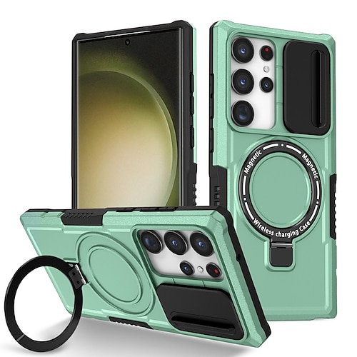 Handy Hülle Handyhüllen Für Samsung Galaxy S24 S24 FE S23 Ultra Plus S22 Plus Ultra Rückseite Mit Ständer Magnetisch Unterstützt kabelloses Laden Retro PC Image