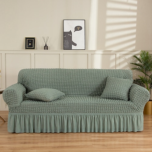 Eleganter Stretch-Sofabezug mit 3D-Blasengitter, Sofabezug, Couchbezug, elastischer Sofabezug aus Spandex, Schutz mit Rock Image