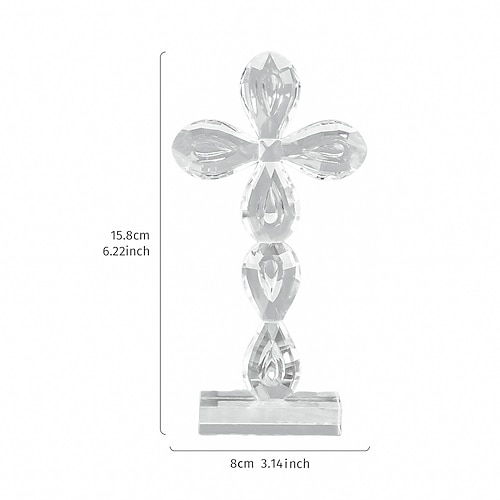 Herz-Engel und Kreuzprisma-Kristallornament, dekorativer Sonnenfänger, Glastisch- und Fensterdekor für Büro, Arbeitszimmer und Schaufenster Image